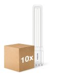 Mehrfachpackung 10x Philips CorePro PL-L LED Glühbirne EM/Mains 8W - 840 Kaltweiß | 4-Pins - Ersatz Für 18W