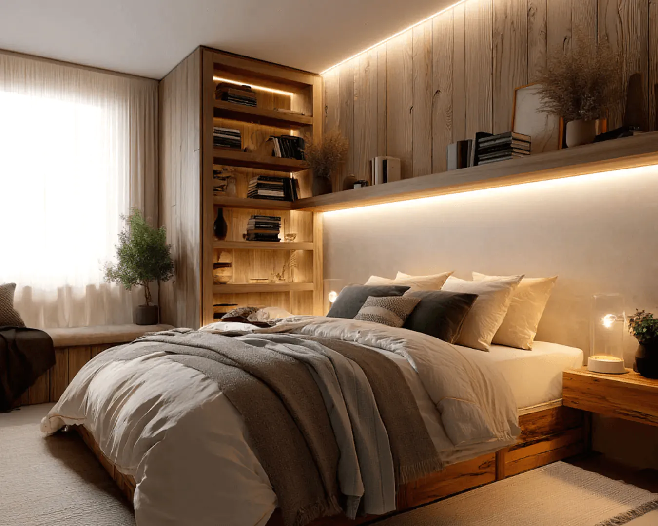 LED-Streifen im Schlafzimmer